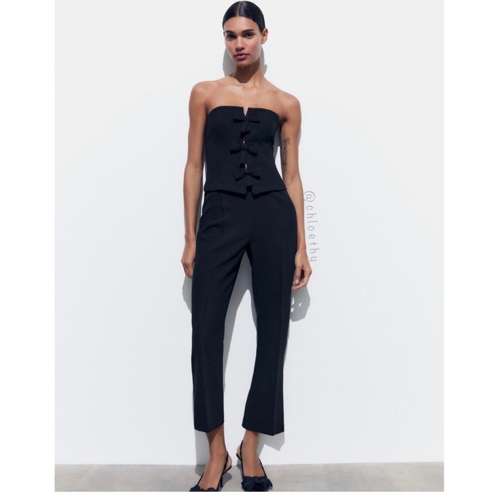 Zara 2024 S/S collection Strapless Bow jumpsuit NWT